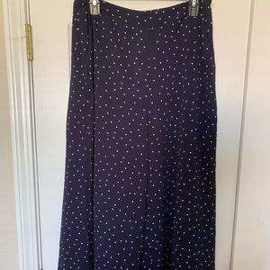 Navy&White Polka Dot Crop Pants